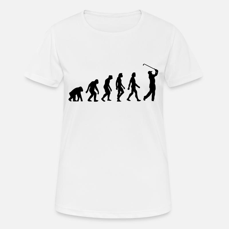 Die Evolution von Golf - Frauen T-Shirt atmungsaktiv - Weiß