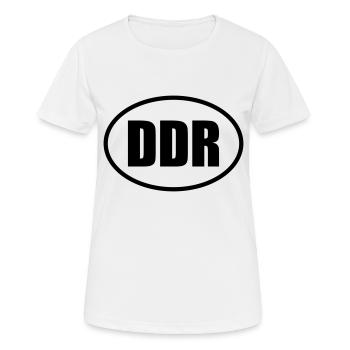 DDR Emblem - Frauen T-Shirt atmungsaktiv - Weiß - Vorne - AI Model Female 172 dark (172cm)