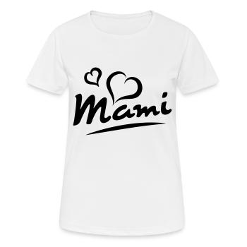 Mami - Frauen T-Shirt atmungsaktiv - Weiß - Vorne - AI Model Female 172 dark (172cm)
