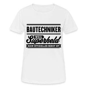 Superheld Bautechniker - Frauen T-Shirt atmungsaktiv - Weiß - Vorne - AI Model Female 172 dark (172cm)