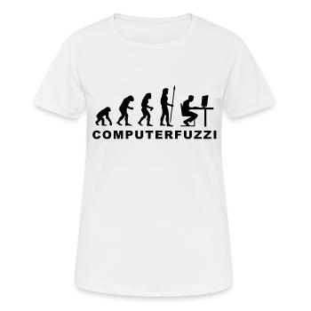 evolution_computerfuzzi - Frauen T-Shirt atmungsaktiv - Weiß - Vorne - AI Model Female 172 dark (172cm)