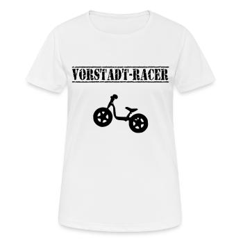 Laufrad Vorstadt Racer 1 VECTOR - Frauen T-Shirt atmungsaktiv - Weiß - Vorne - AI Model Female 172 dark (172cm)