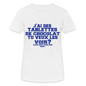 tablettes de chocolat - T-shirt respirant Femme - blanc - Devant - AI Model Female 172 dark (172cm)
