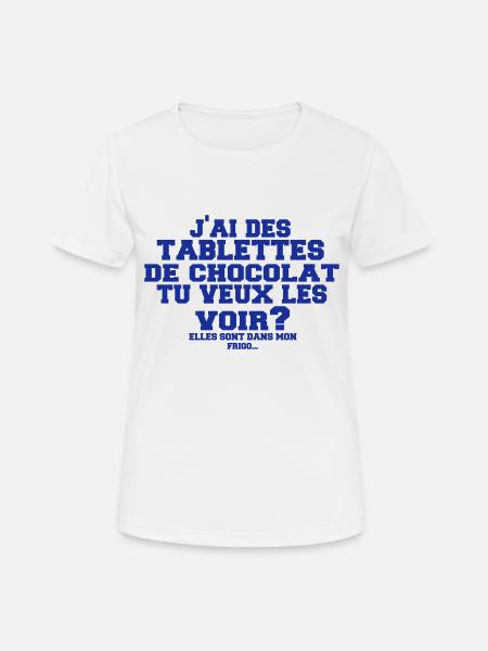 tablettes de chocolat - T-shirt respirant Femme - blanc