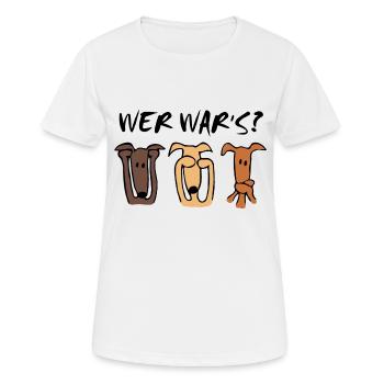 Wer war's - Frauen T-Shirt atmungsaktiv - Weiß - Vorne - AI Model Female 172 dark (172cm)
