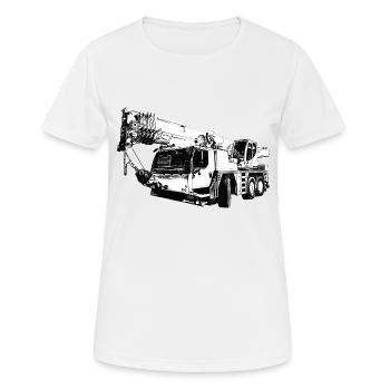 grue mobile - T-shirt respirant Femme - blanc - Devant - AI Model Female 172 dark (172cm)