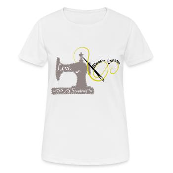 machine a coudre - T-shirt respirant Femme - blanc - Devant - AI Model Female 172 dark (172cm)