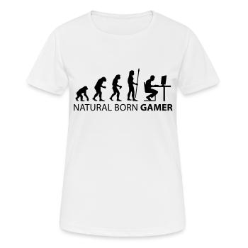 evolution natural born gamer - Frauen T-Shirt atmungsaktiv - Weiß - Vorne - AI Model Female 172 dark (172cm)
