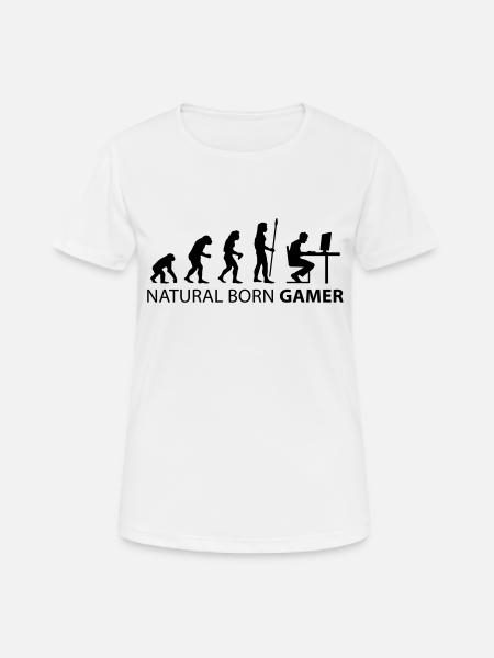 evolution_born_gamer1 - Women's Breathable T-Shirt - white