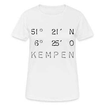 Kempen_Länge_Breite - Frauen T-Shirt atmungsaktiv - Weiß - Vorne - AI Model Female 172 dark (172cm)