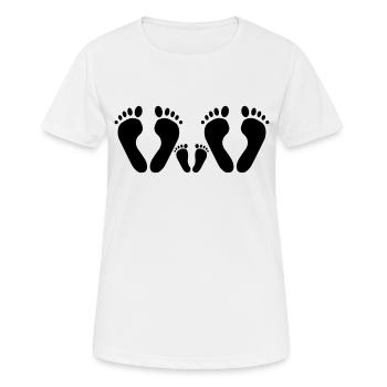 pieds de la famille - pieds de bébé pieds de bébé - T-shirt respirant Femme - blanc - Devant - AI Model Female 172 dark (172cm)