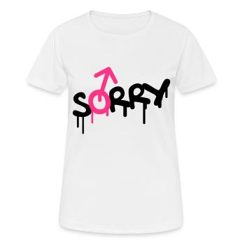 Sorry Gay - Frauen T-Shirt atmungsaktiv - Weiß - Vorne - AI Model Female 172 dark (172cm)