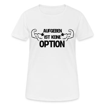 Fitness - Frauen T-Shirt atmungsaktiv - Weiß - Vorne - AI Model Female 172 dark (172cm)