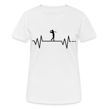 Heartbeat Golf, golf miniature, golf, golfeurs, joueurs - T-shirt respirant Femme - blanc - Devant - AI Model Female 172 dark (172cm)