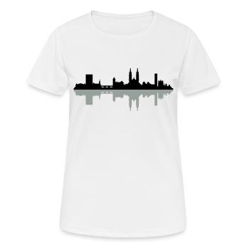 Skyline Basel - Frauen T-Shirt atmungsaktiv - Weiß - Vorne - AI Model Female 172 dark (172cm)