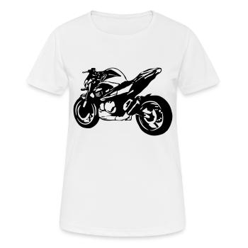 motorcycle Naked Bike - Women's Breathable T-Shirt - white - Front - AI Model Female 172 dark (172cm)