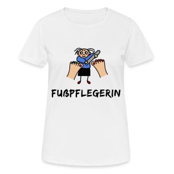 pieds pieds-pieds Podologin Mobile Soins des pieds - T-shirt respirant Femme - blanc - Devant - AI Model Female 172 dark (172cm)