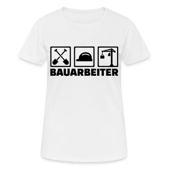Bauarbeiter - Frauen T-Shirt atmungsaktiv - Weiß - Vorne - AI Model Female 172 dark (172cm)
