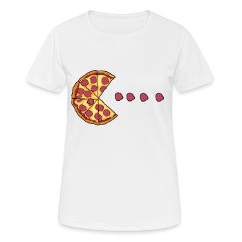 Pizza mange du salami - T-shirt respirant Femme - blanc - Devant - AI Model Female 172 dark (172cm)