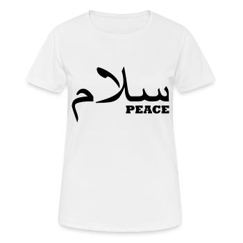 Salam / Frieden / Hallo - Frauen T-Shirt atmungsaktiv - Weiß - Vorne - AI Model Female 172 dark (172cm)