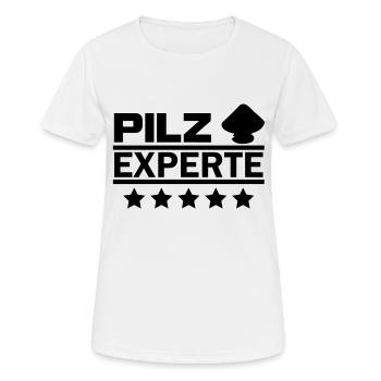 pilz experte - Frauen T-Shirt atmungsaktiv - Weiß - Vorne - AI Model Female 172 dark (172cm)
