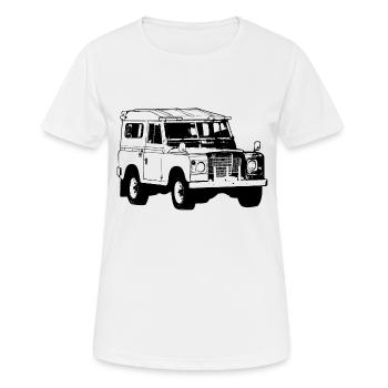 Jeep - Geländewagen - 4x4 - Frauen T-Shirt atmungsaktiv - Weiß - Vorne - AI Model Female 172 dark (172cm)