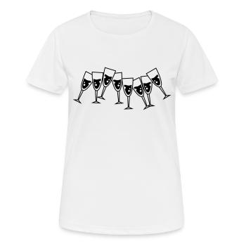 sekt glaeser - Frauen T-Shirt atmungsaktiv - Weiß - Vorne - AI Model Female 172 dark (172cm)