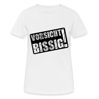 Vorsicht bissig! - Frauen T-Shirt atmungsaktiv - Weiß - Vorne - AI Model Female 172 dark (172cm)