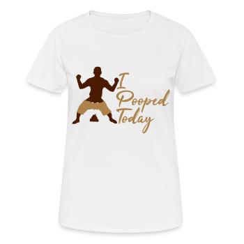 J'ai fais caca aujourd'hui - T-shirt respirant Femme - blanc - Devant - AI Model Female 172 dark (172cm)