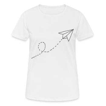 Paper plane - Frauen T-Shirt atmungsaktiv - Weiß - Vorne - AI Model Female 172 dark (172cm)