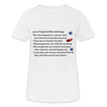 law of applied microbiology - Women's Breathable T-Shirt - white - Front - AI Model Female 172 dark (172cm)