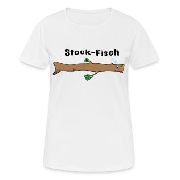 Cartoon Stock Fish - Women's Breathable T-Shirt - white - Front - AI Model Female 172 dark (172cm)