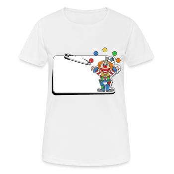 Kinder Namensschild mit Sicherheitsnadel - Frauen T-Shirt atmungsaktiv - Weiß - Vorne - AI Model Female 172 dark (172cm)