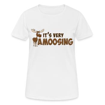 « C’est très Amoosing » L’orignal heureux. - T-shirt respirant Femme - blanc - Devant - AI Model Female 172 dark (172cm)