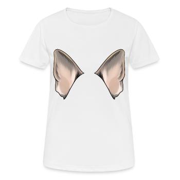 Oreilles de chien d'un berger allemand - T-shirt respirant Femme - blanc - Devant - AI Model Female 172 dark (172cm)