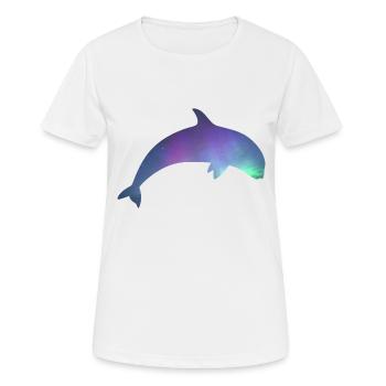 Orque/Épaulard aux aurores boréales - T-shirt respirant Femme - blanc - Devant - AI Model Female 172 dark (172cm)