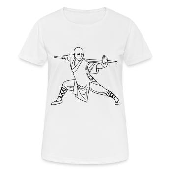 Kung Fu Shaolin Monk - Women's Breathable T-Shirt - white - Front - AI Model Female 172 dark (172cm)