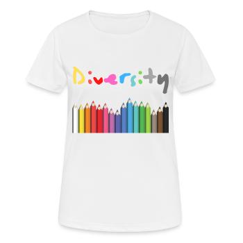 Cadeau de diversité et idée de cadeau - T-shirt respirant Femme - blanc - Devant - AI Model Female 172 dark (172cm)