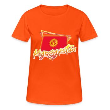 Kirgisistan - Frauen T-Shirt atmungsaktiv - Neonorange - Vorne - AI Model Female 172 dark (172cm)