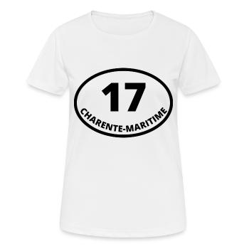 17 charente-maritime - T-shirt respirant Femme - blanc - Devant - AI Model Female 172 dark (172cm)