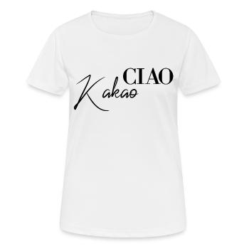 Ciao Kakao - Frauen T-Shirt atmungsaktiv - Weiß - Vorne - AI Model Female 172 dark (172cm)