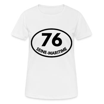 seine-maritime - T-shirt respirant Femme - blanc - Devant - AI Model Female 172 dark (172cm)