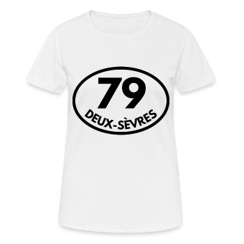 deux-sèvres - T-shirt respirant Femme - blanc - Devant - AI Model Female 172 dark (172cm)