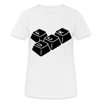 Tastatur F*CK - Frauen T-Shirt atmungsaktiv - Weiß - Vorne - AI Model Female 172 dark (172cm)