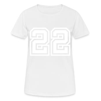 22 number symbol - Women's Breathable T-Shirt - white - Front - AI Model Female 172 dark (172cm)
