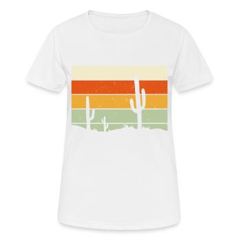 Desert with cacti - Women's Breathable T-Shirt - white - Front - AI Model Female 172 dark (172cm)