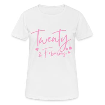 vingt fabuleux - T-shirt respirant Femme - blanc - Devant - AI Model Female 172 dark (172cm)