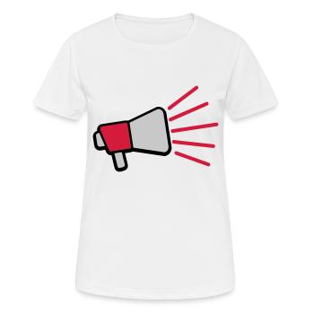 Loud Speech Symbol Megaphone - Women's Breathable T-Shirt - white - Front - AI Model Female 172 dark (172cm)