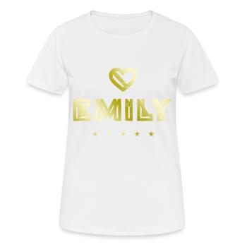 Emily Herz - T-shirt respirant Femme - blanc - Devant - AI Model Female 172 dark (172cm)