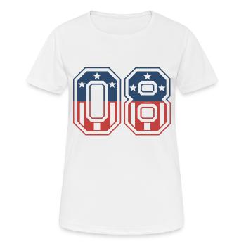 Numéro 08 États-Unis - T-shirt respirant Femme - blanc - Devant - AI Model Female 172 dark (172cm)